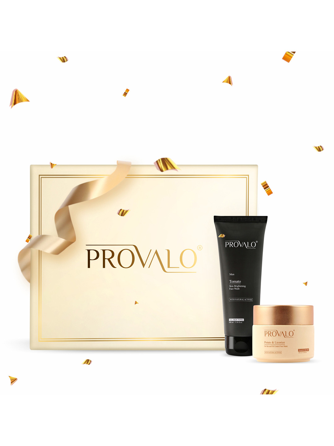 

PROVALO Men Set Of 2 Tomato Face Wash-100ml & Potato & Licorice Face Pack Mask-100ml, White