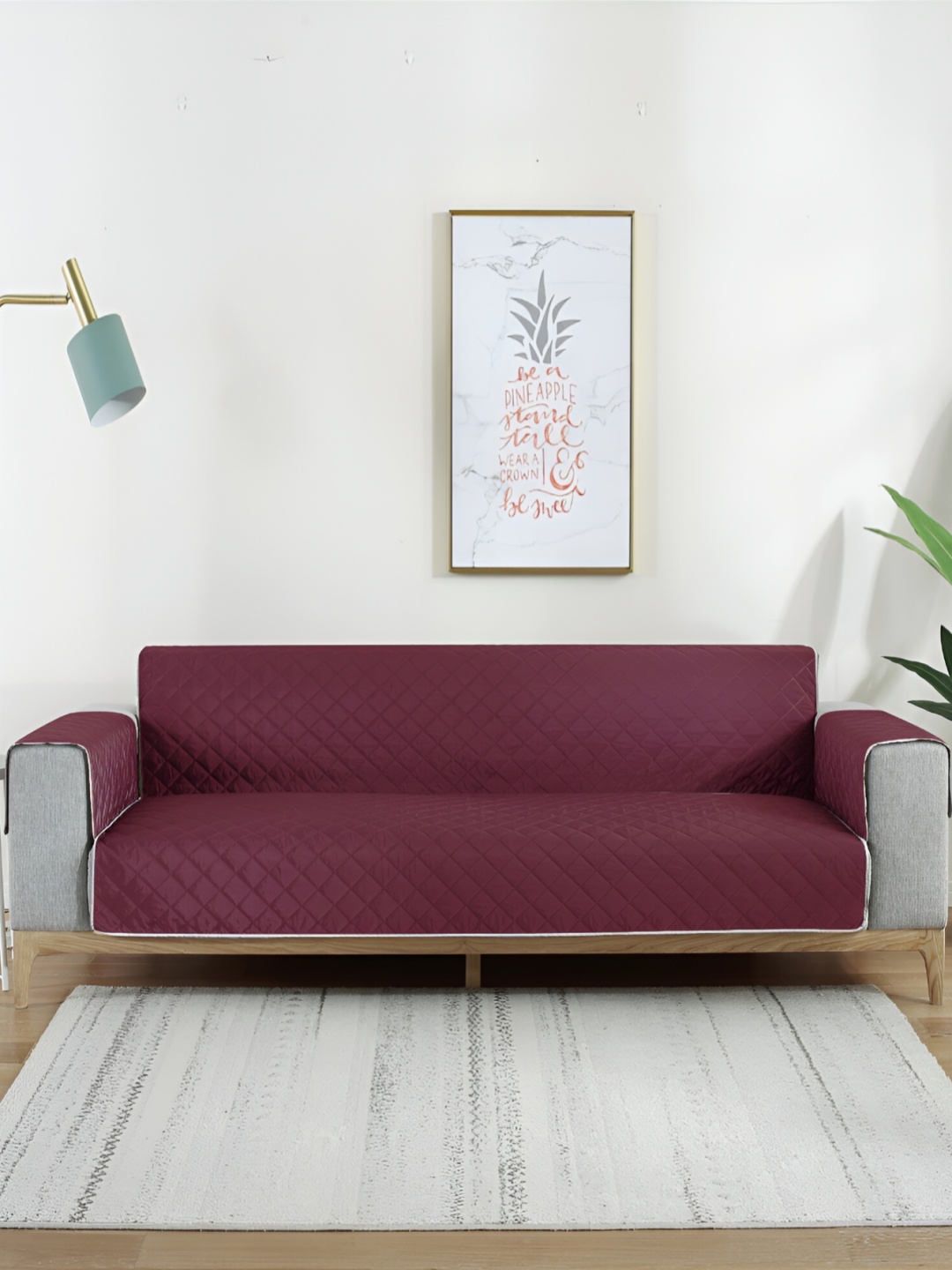 

Aura Brown & Grey Reversible Quilted Three Seater Sofa Cover