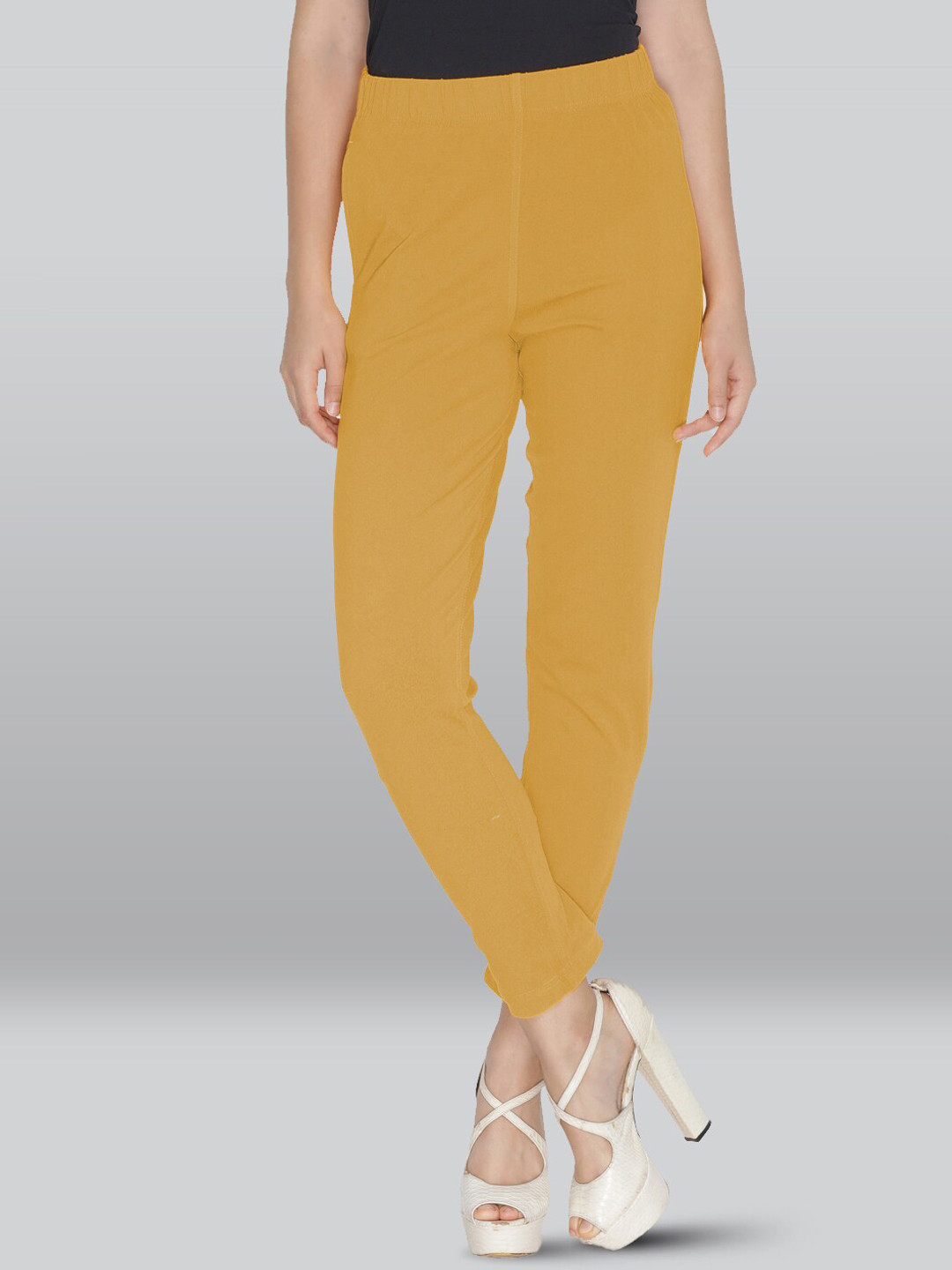 

LYRA Women Pencil Easy Wash Slim Fit Cotton Cigarette Trousers, Beige