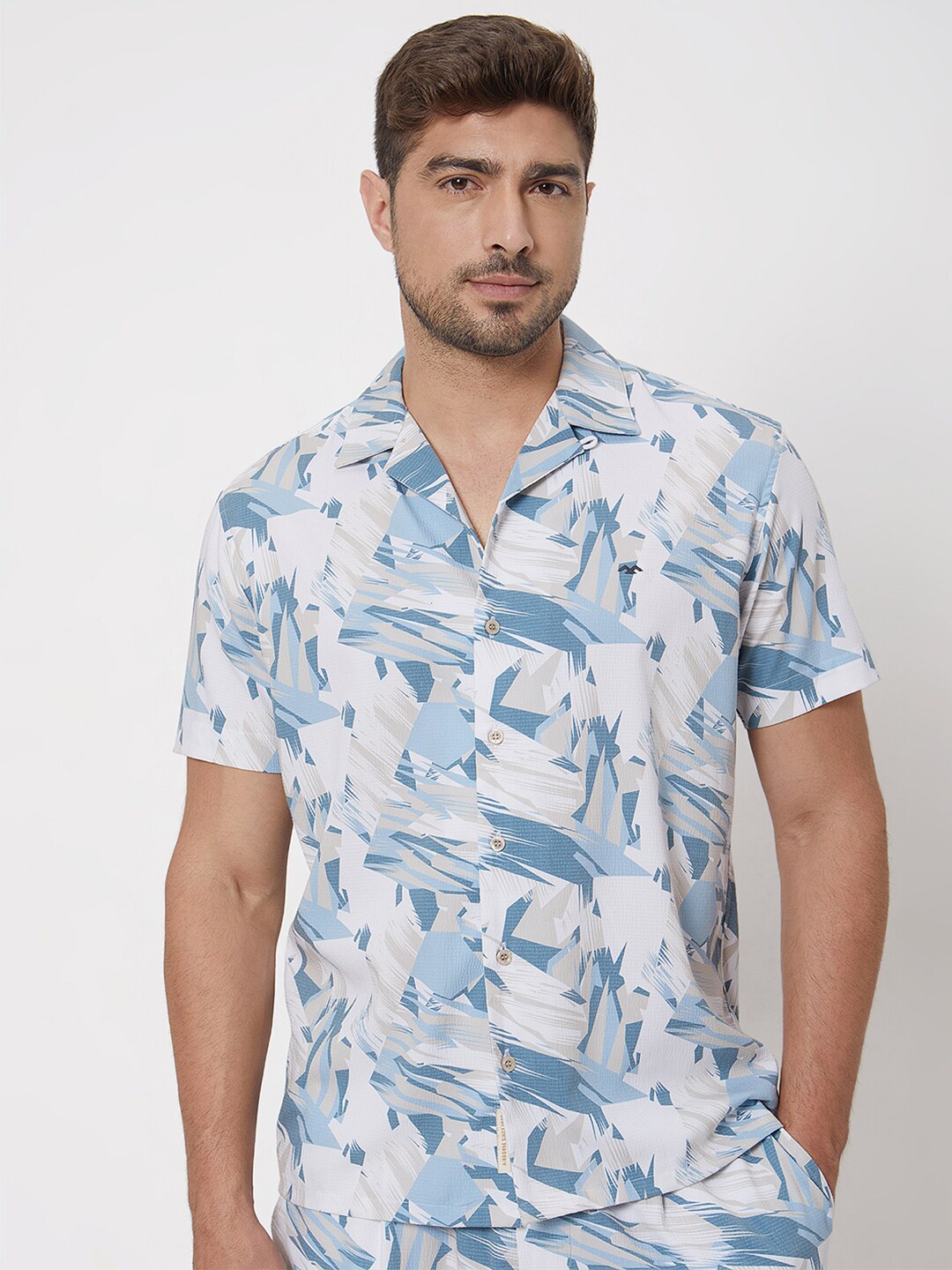 

Mufti Abstract Printed Casual Shirt, White
