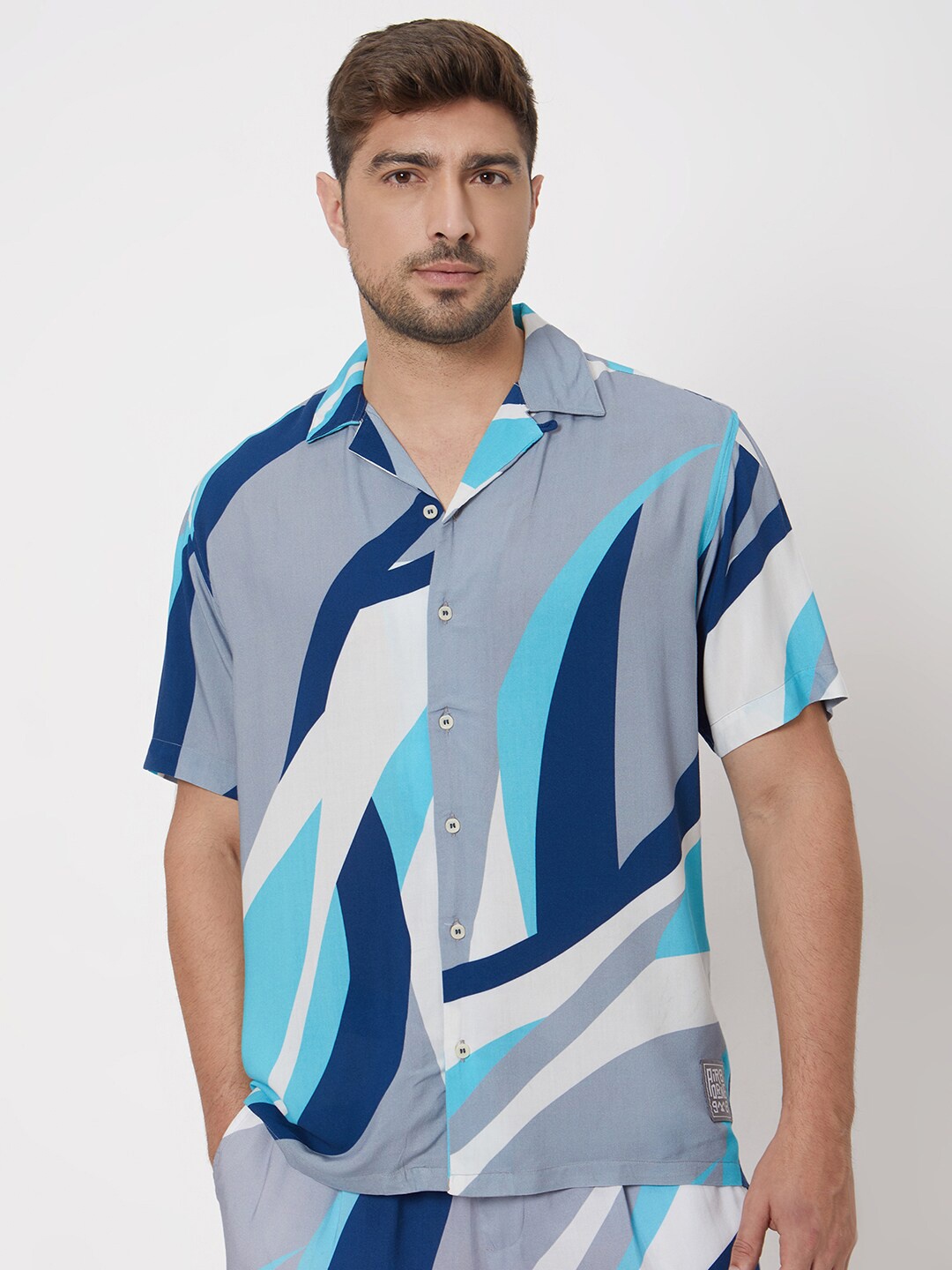 

Mufti Abstract Printed Casual Shirt, Grey