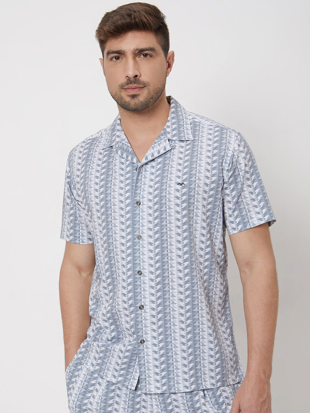 

Mufti Abstract Printed Casual Shirt, Grey