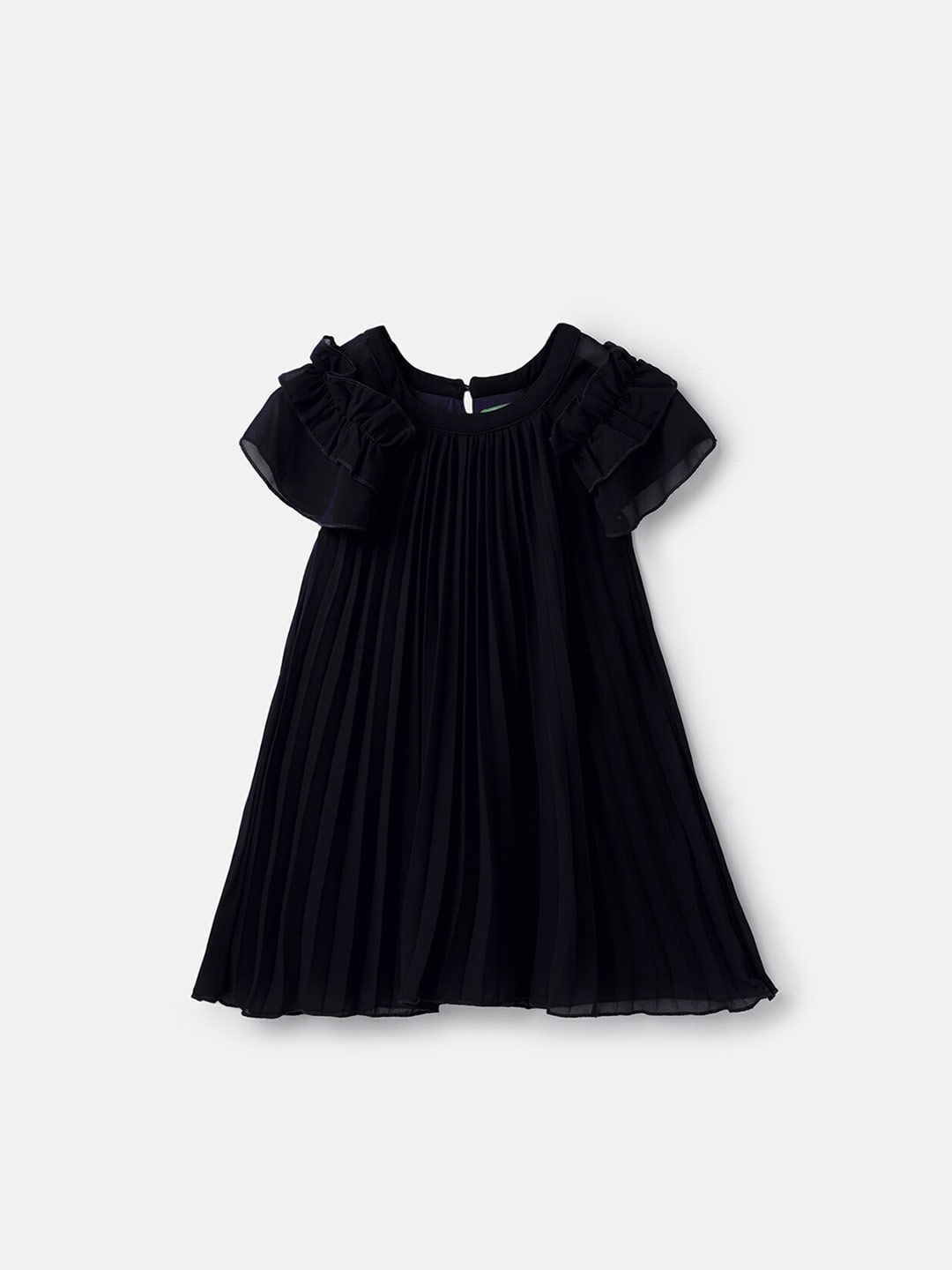 

United Colors of Benetton Regular Fit Round Neck A-Line Dress, Blue
