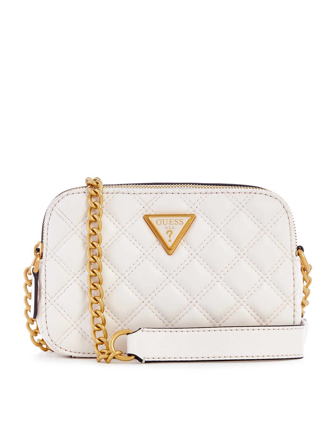 

GUESS Quilted Structured Sling Bag, White