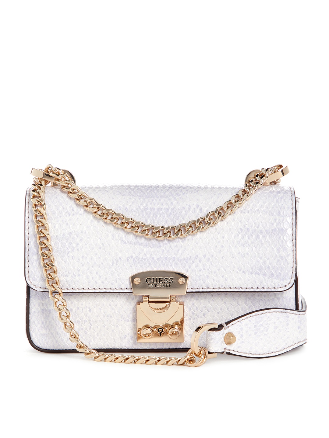 

GUESS Snakeskin-Texture Structured Sling Bag, Lavender