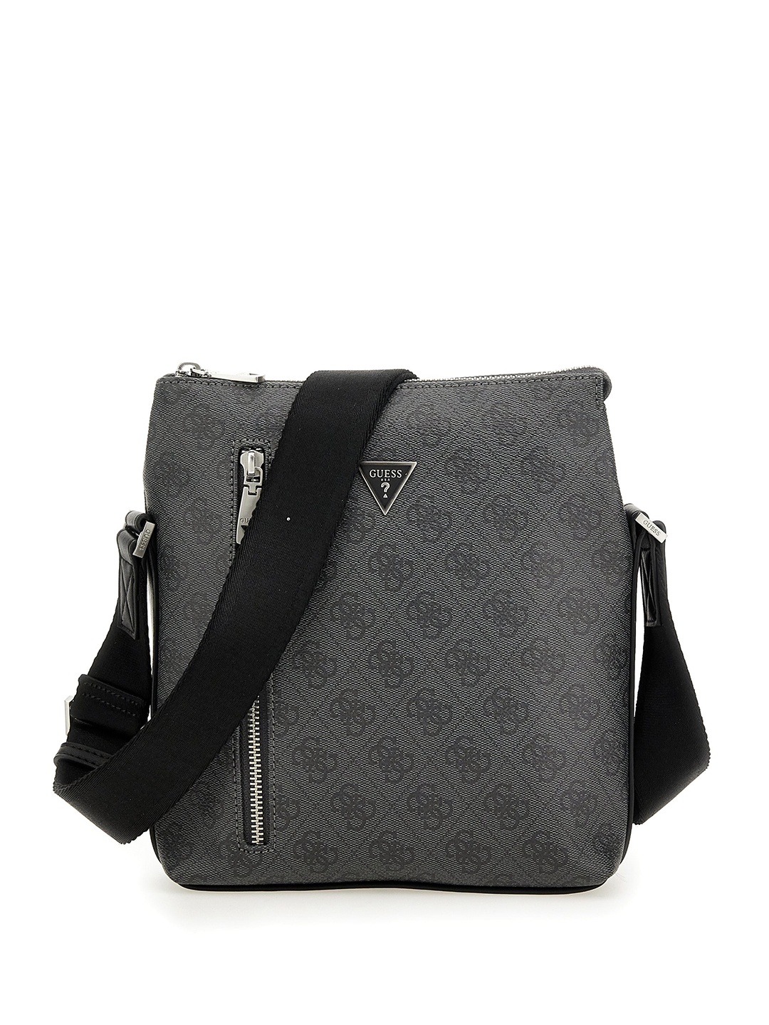 

GUESS Printed PU Structured Sling Bag, Black