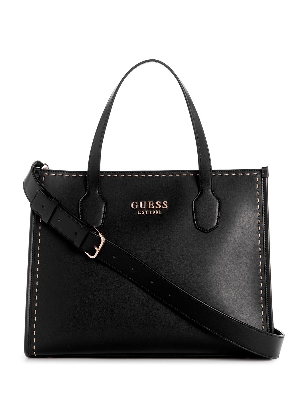 

GUESS Structured Handheld Bag, Black