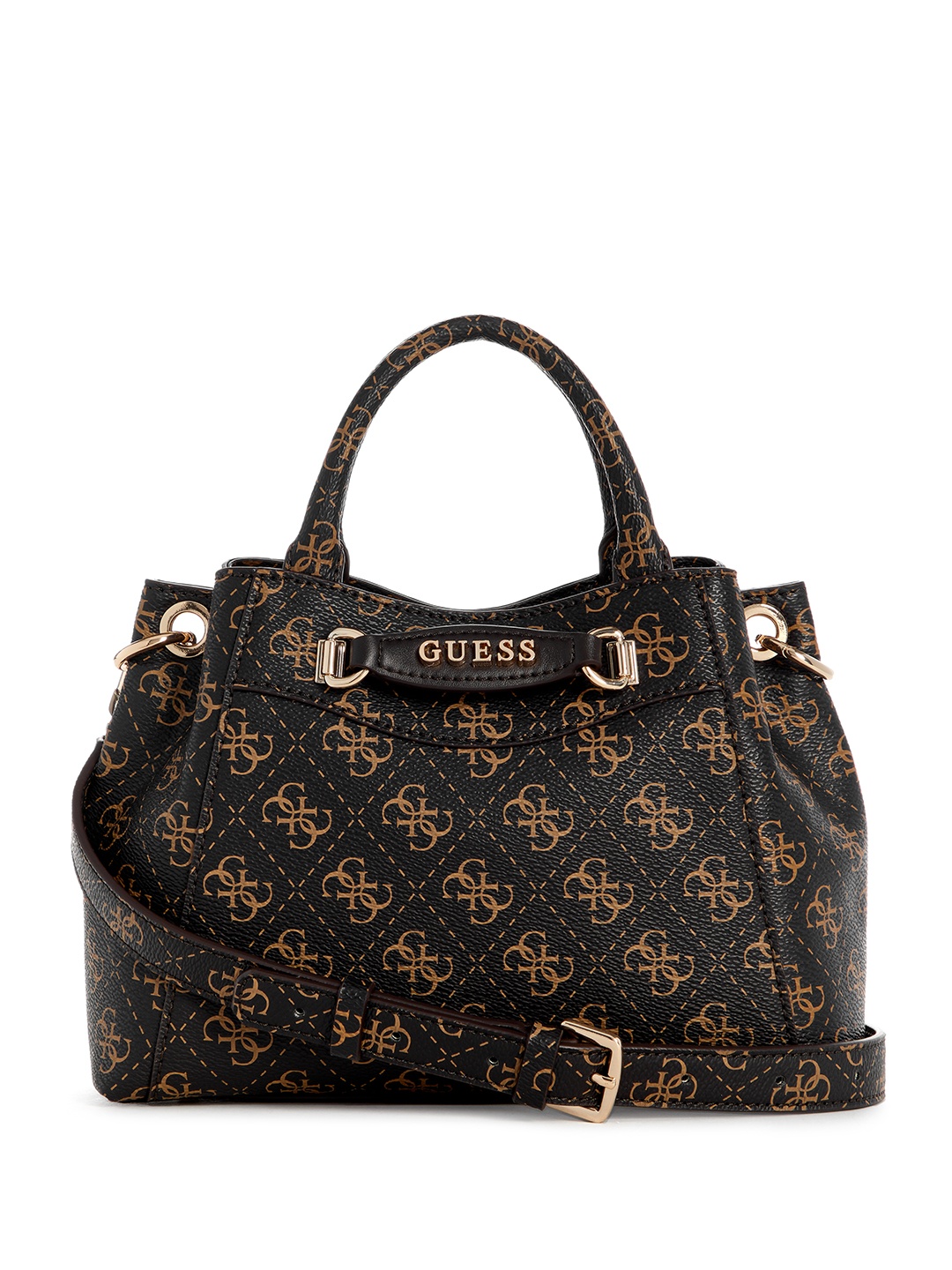 

GUESS Brand Logo Printed Swagger Handheld Bag, Black
