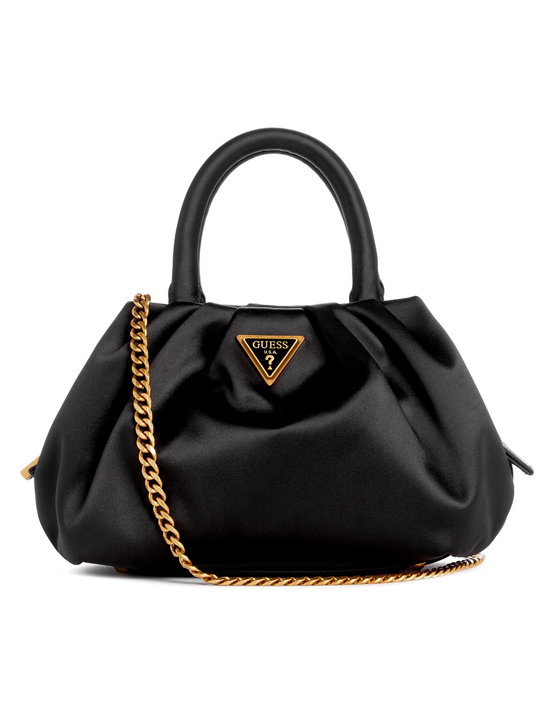 

GUESS Pleated Structured Handheld Bag, Black