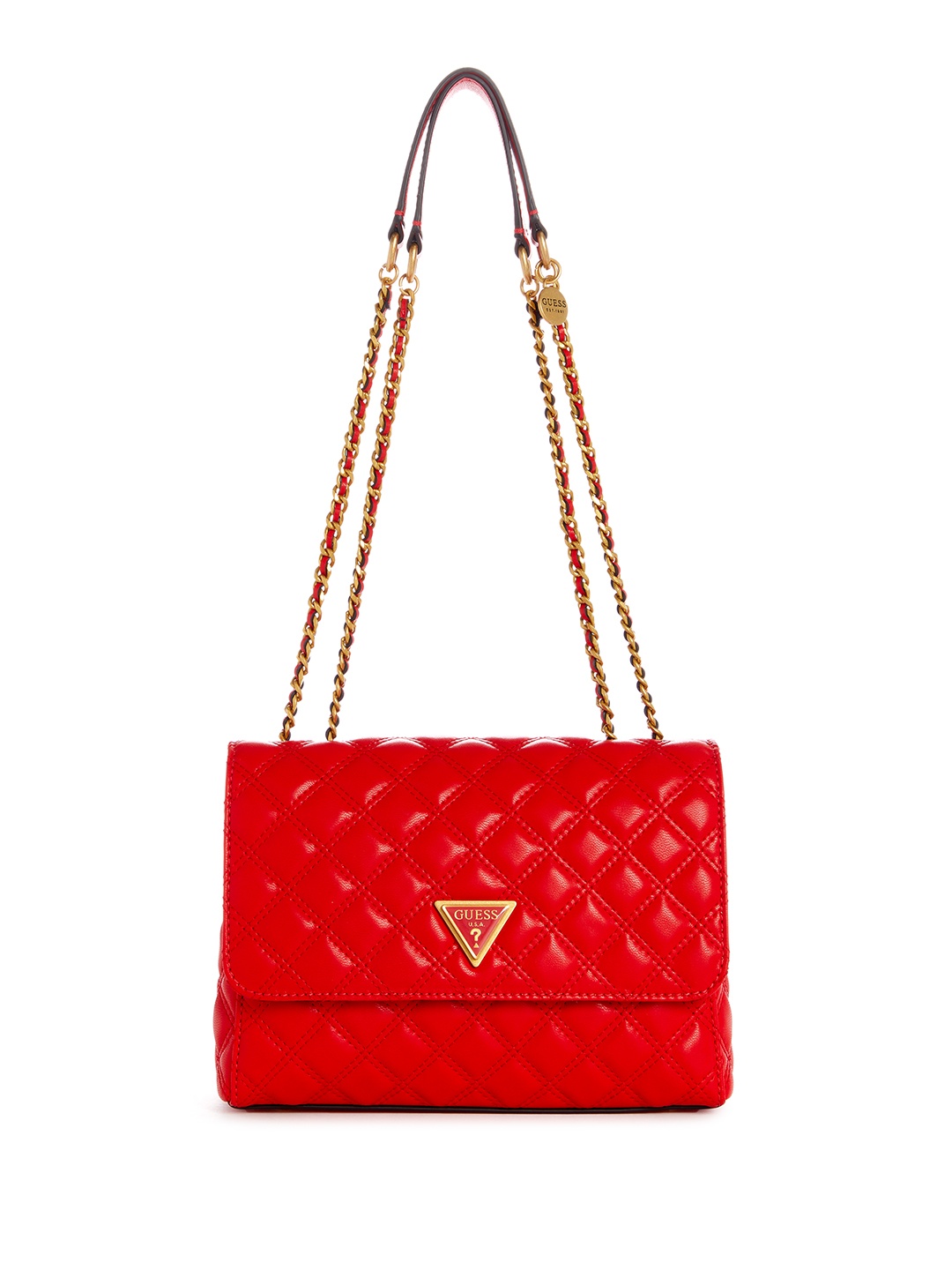 

GUESS Quilted Structured Shoulder Bag, Red