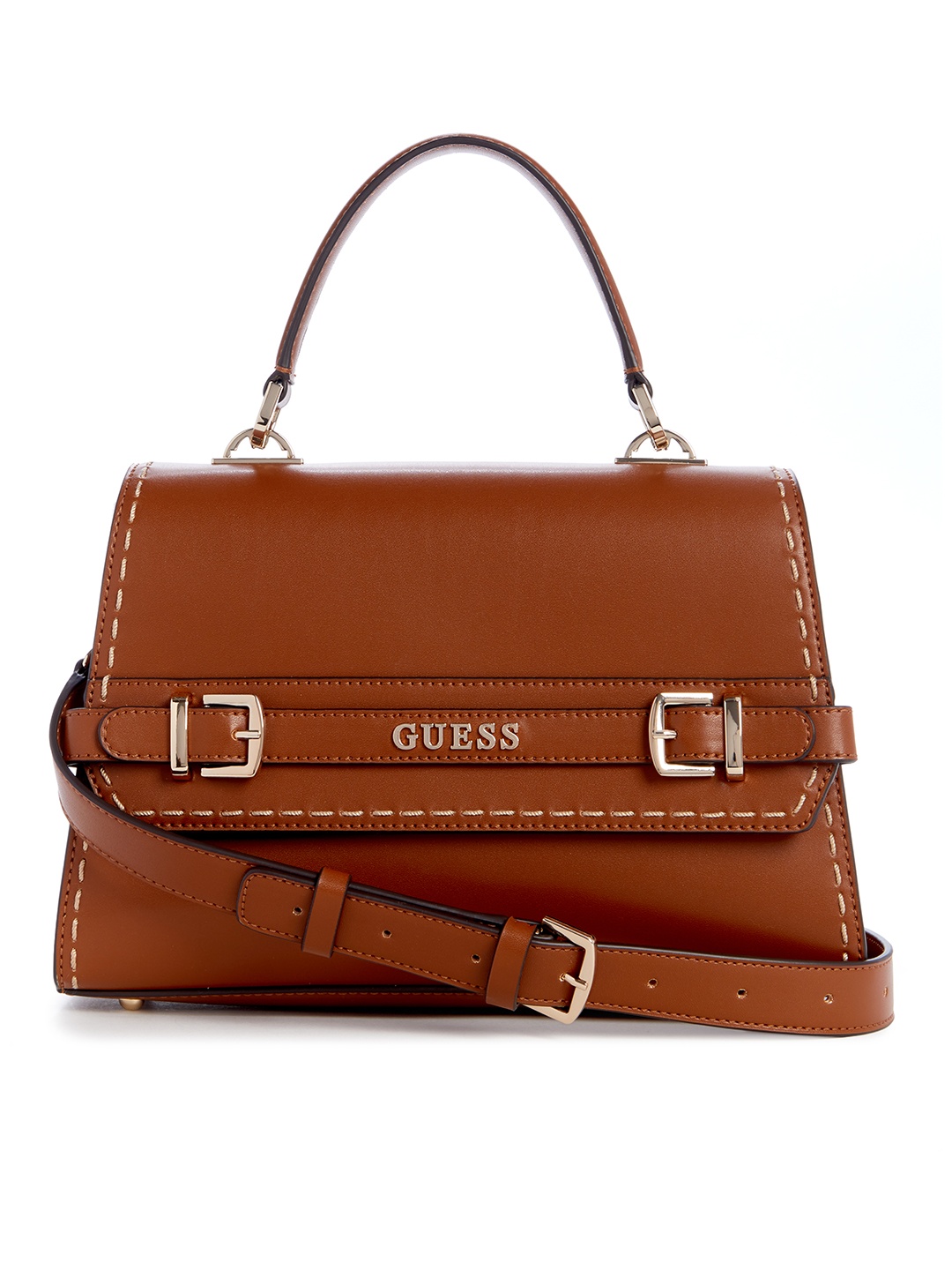 

GUESS Structured Satchel Bag, Brown