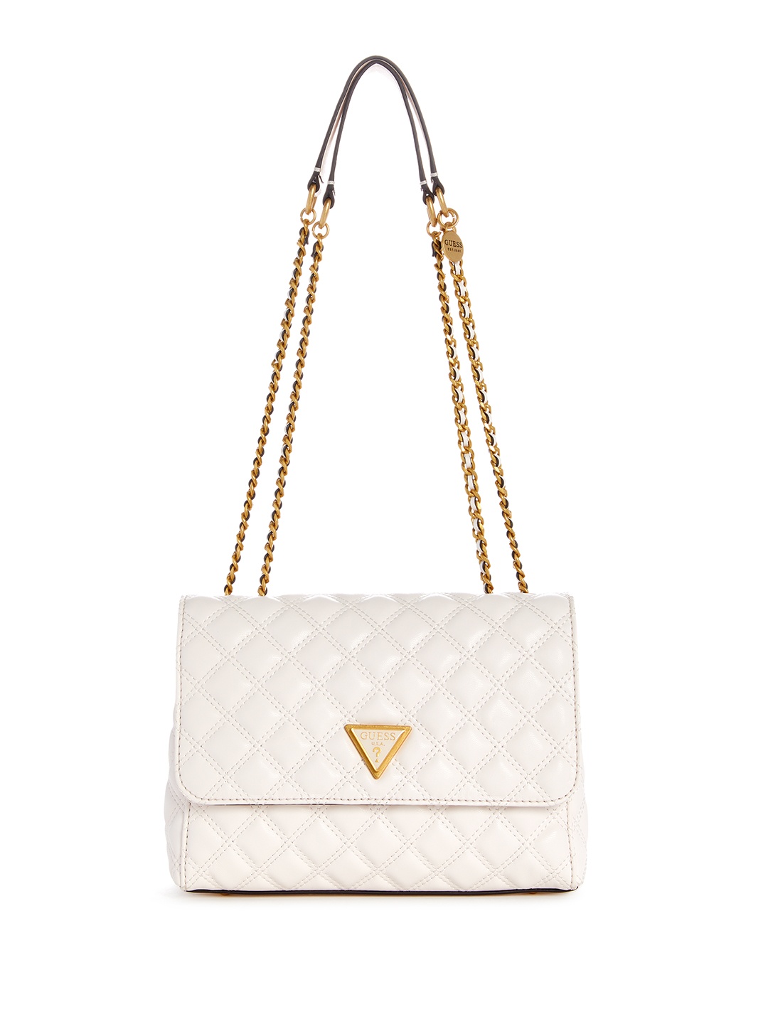 

GUESS Quilted Structured Shoulder Bag, White