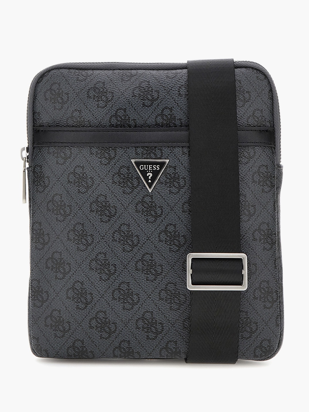 

GUESS Men Brand Logo Printed Messenger Bag, Grey