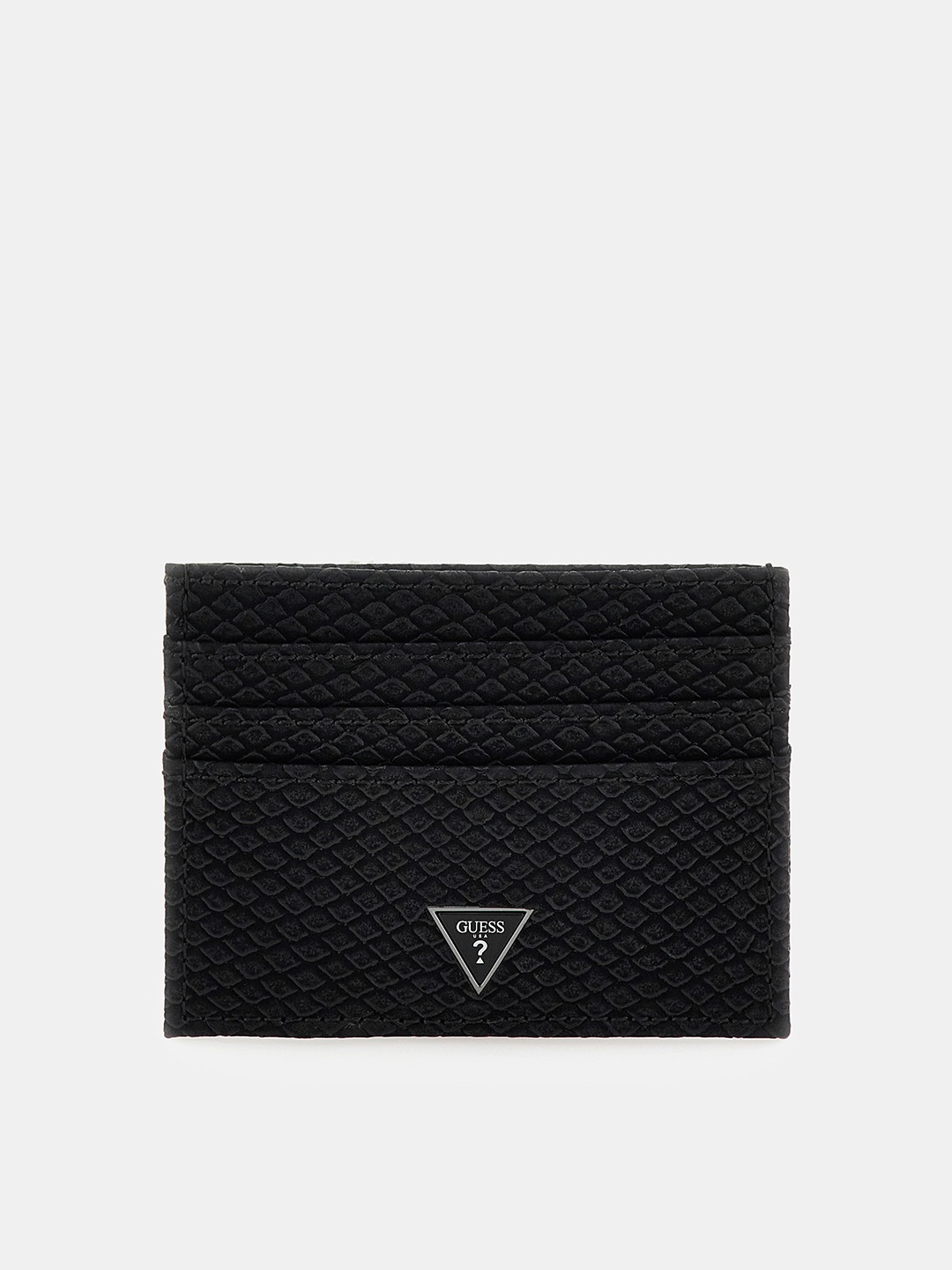 

GUESS Men Textured Card Holder, Black