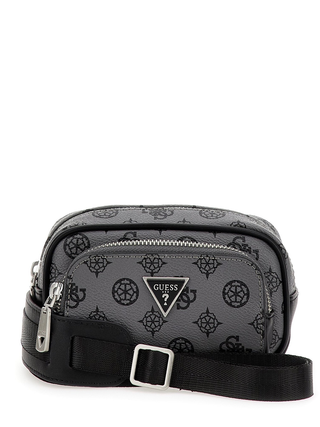 

GUESS Men Brand Logo Print Waist Pouch, Grey