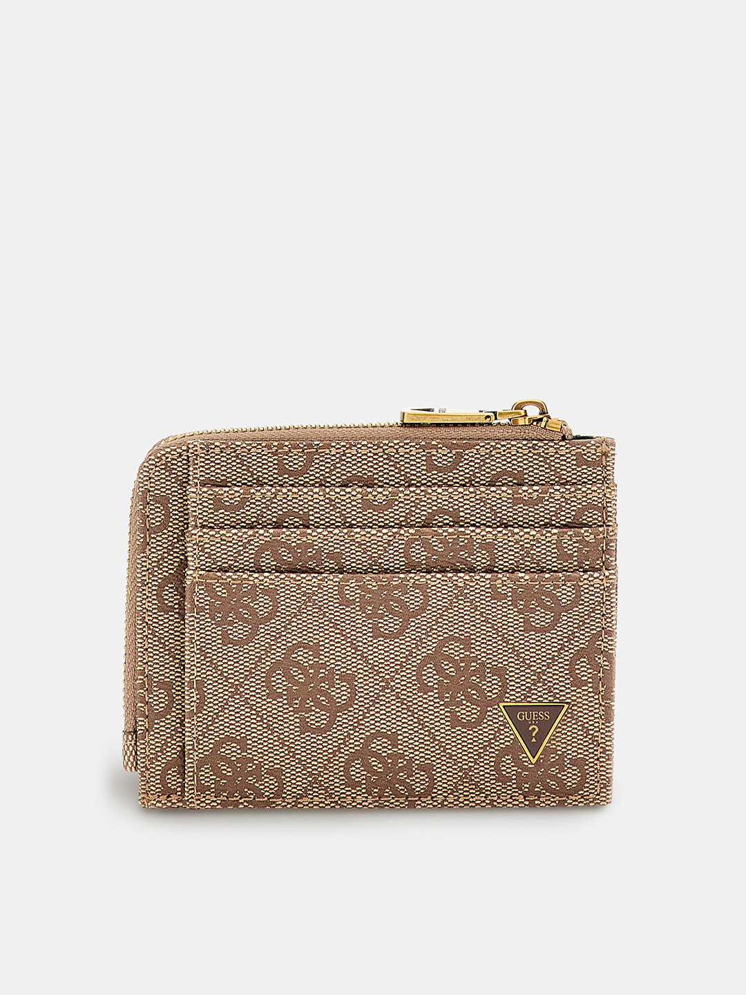 

GUESS Men Brand Logo Printed Zip Around Wallet, Brown