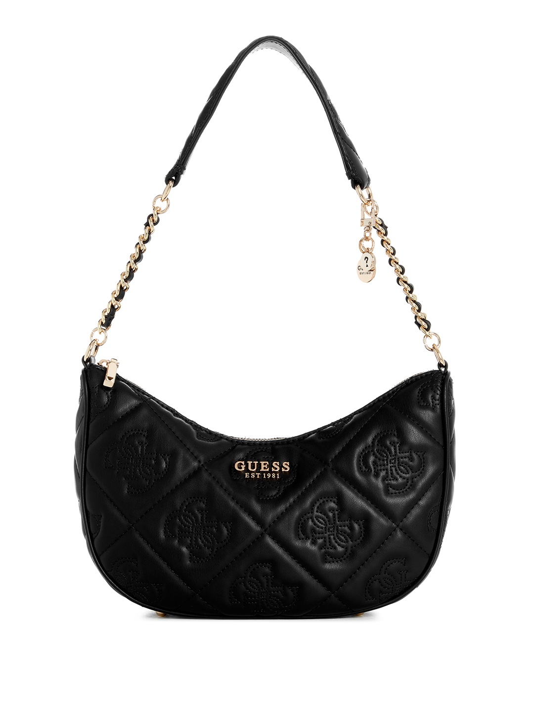 

GUESS Barnd Logo Textured Structured Shoulder Bag, Black