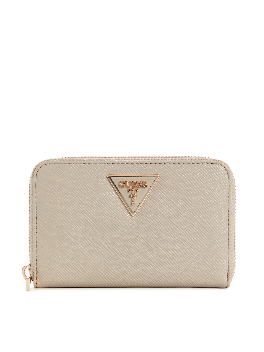 

GUESS Women Textured Zip Around Wallet, Beige