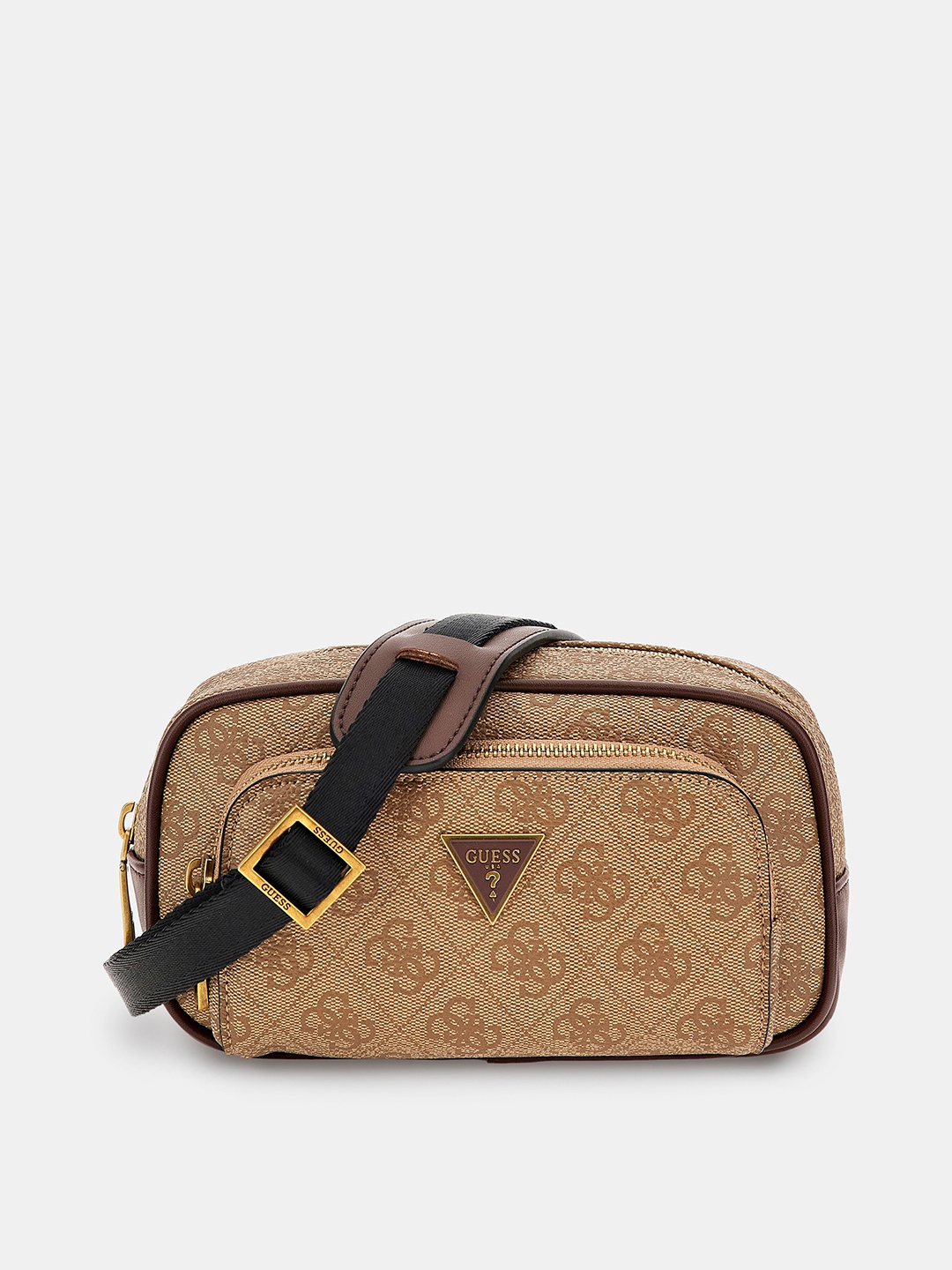 

GUESS Printed PU Structured Sling Bag, Brown