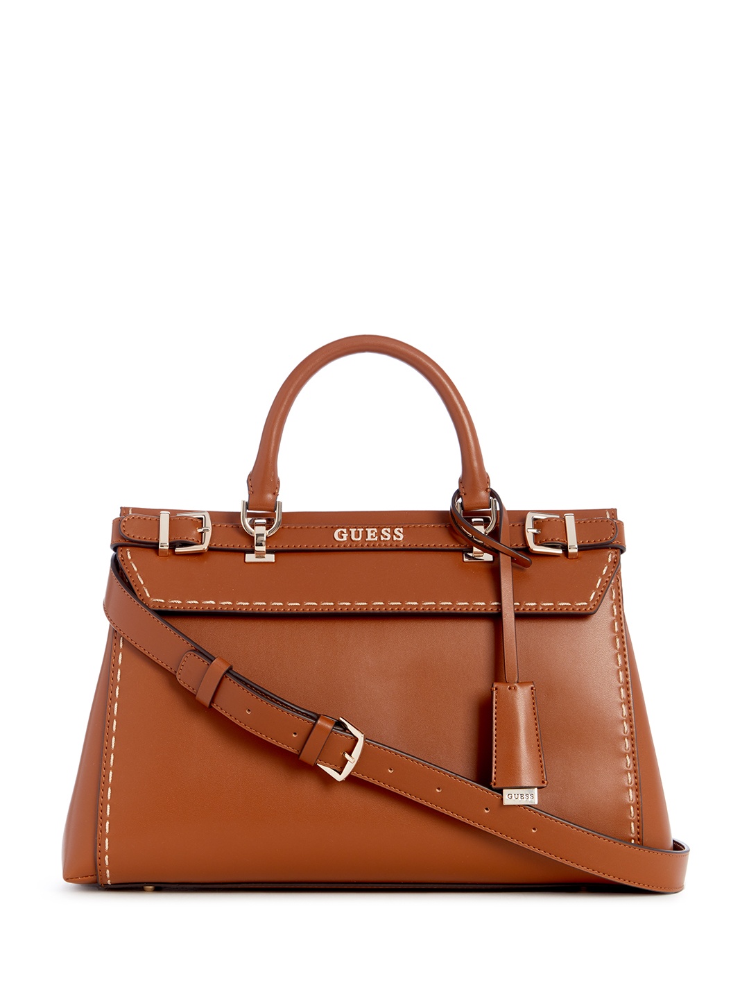 

GUESS Structured Handheld Bag, Brown
