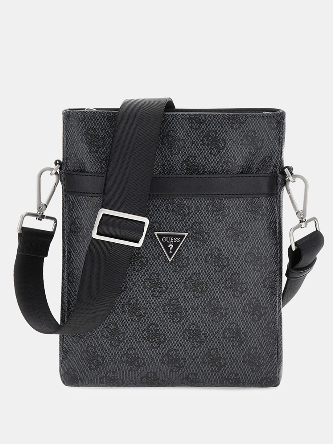 

GUESS Men Brand Logo Printed Messenger Bag, Black