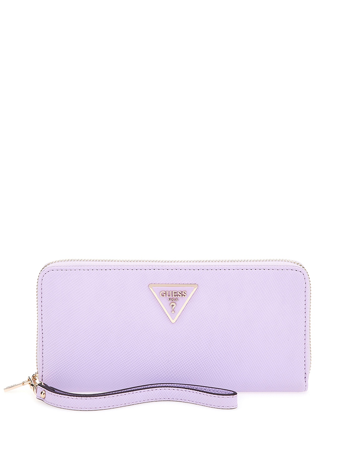 

GUESS Women Geometric Textured Zip Around Wallet, Lavender