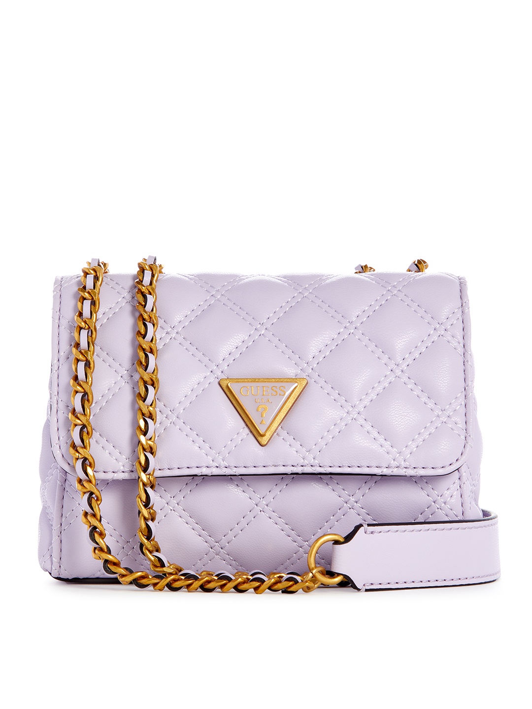 

GUESS Structured Sling Bag with Quilted Detail, Lavender