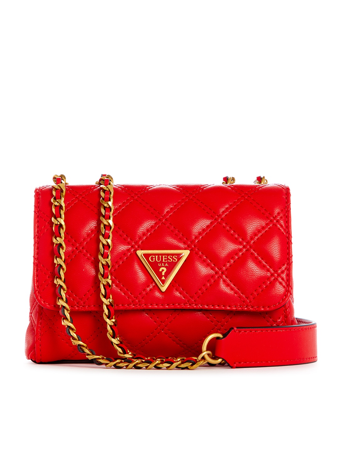 

GUESS Quilted Structured Shoulder Bag, Red