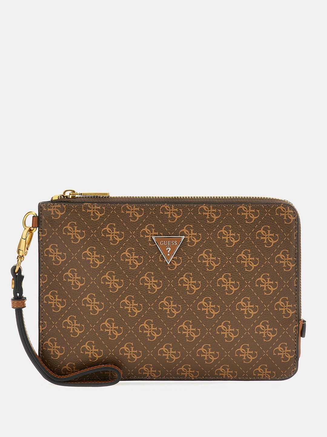 

GUESS Brand Logo Printed Purse, Brown