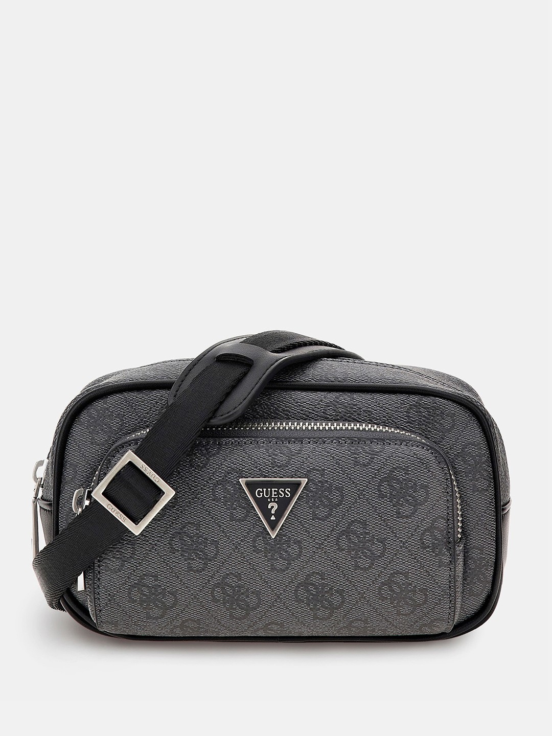 

GUESS Men Brand Logo Printed Messenger Bag, Grey