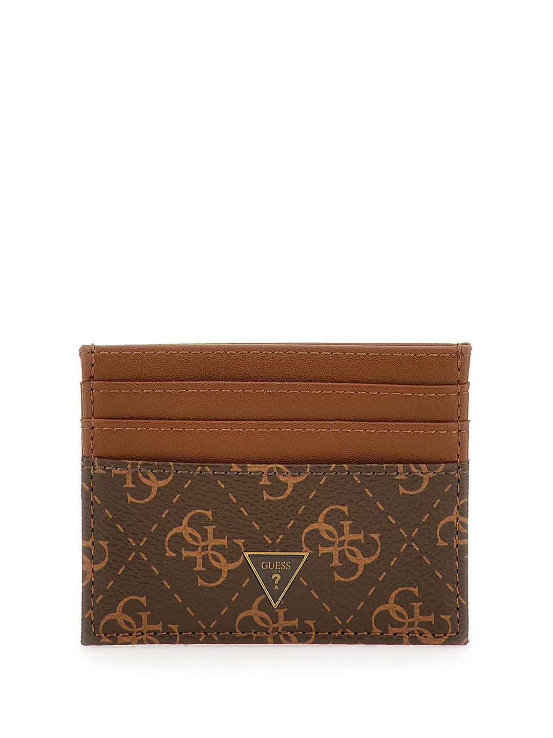 

GUESS Men Printed PU Card Holder, Brown
