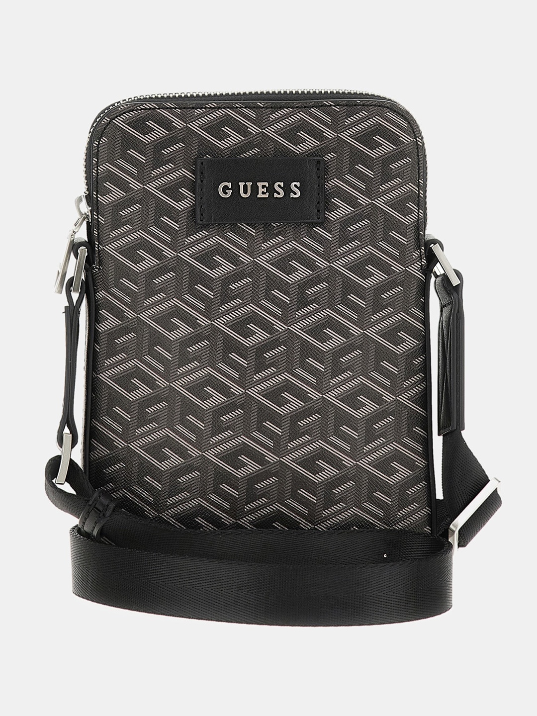 

GUESS Men Printed Messenger Bag, Grey