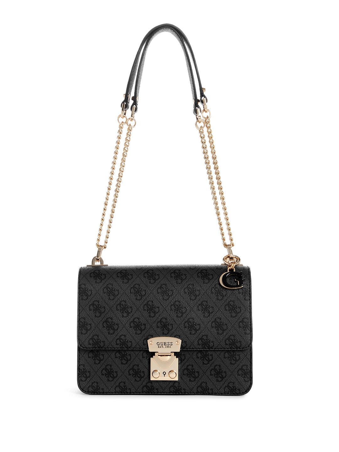 

GUESS Quilted Structured Shoulder Bag, Black