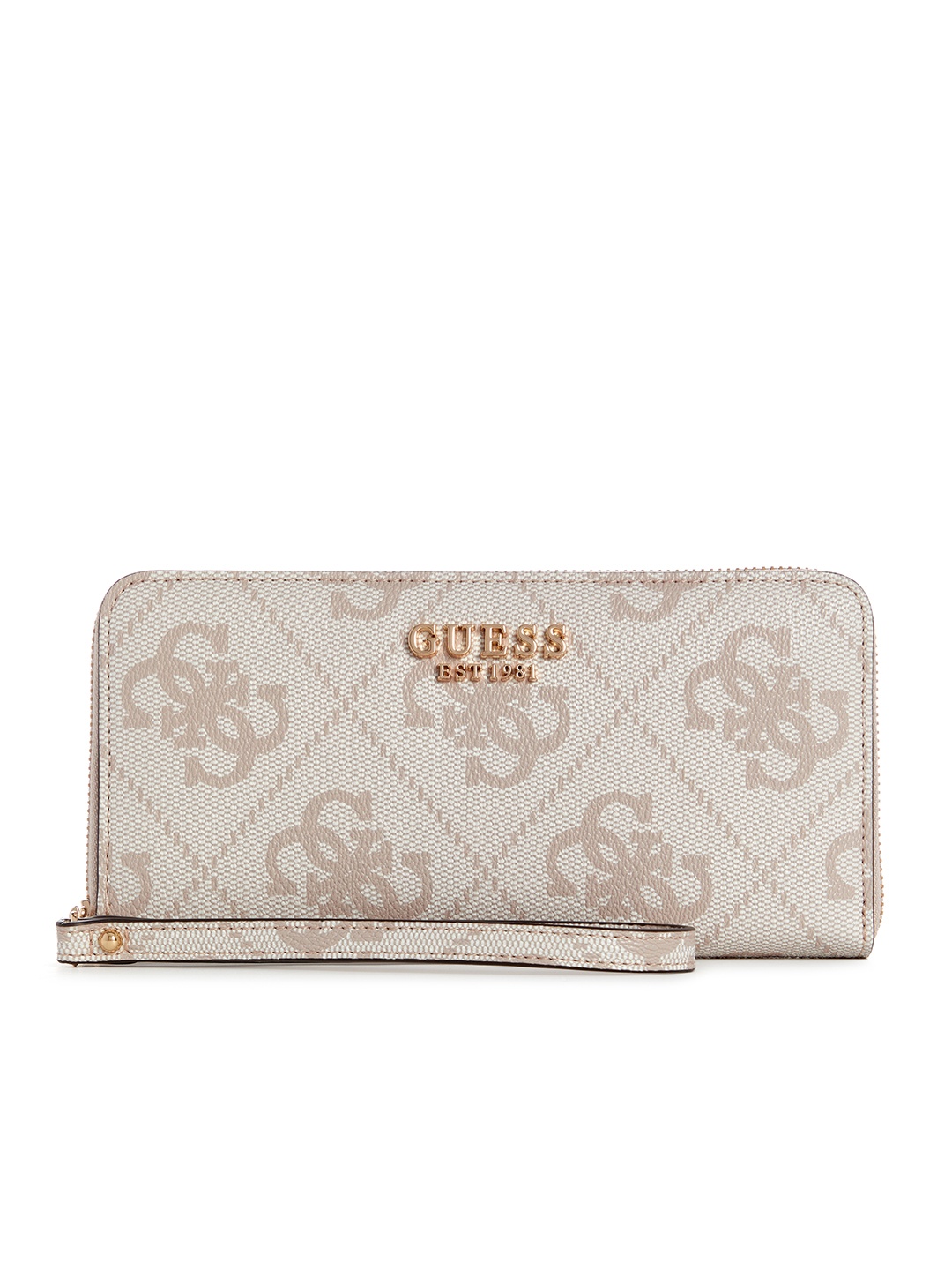 

GUESS Women Brand Logo Printed Long Zip Around Wallet, White