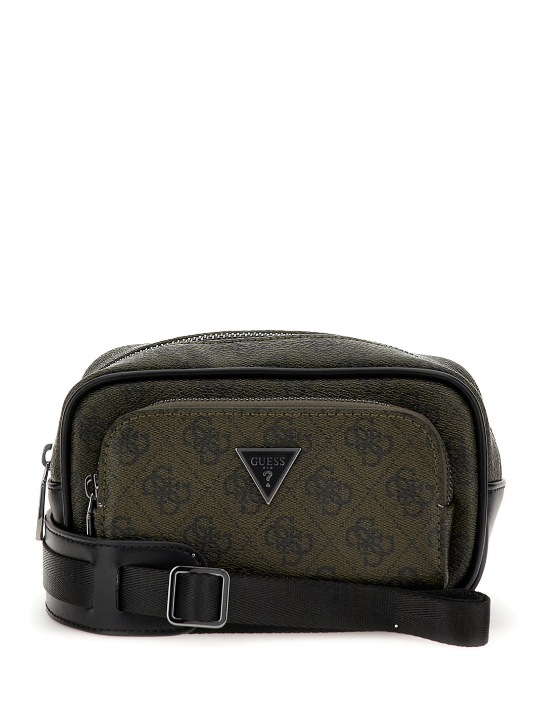 

GUESS Men Brand Logo Printed Structured Messenger Bag, Green