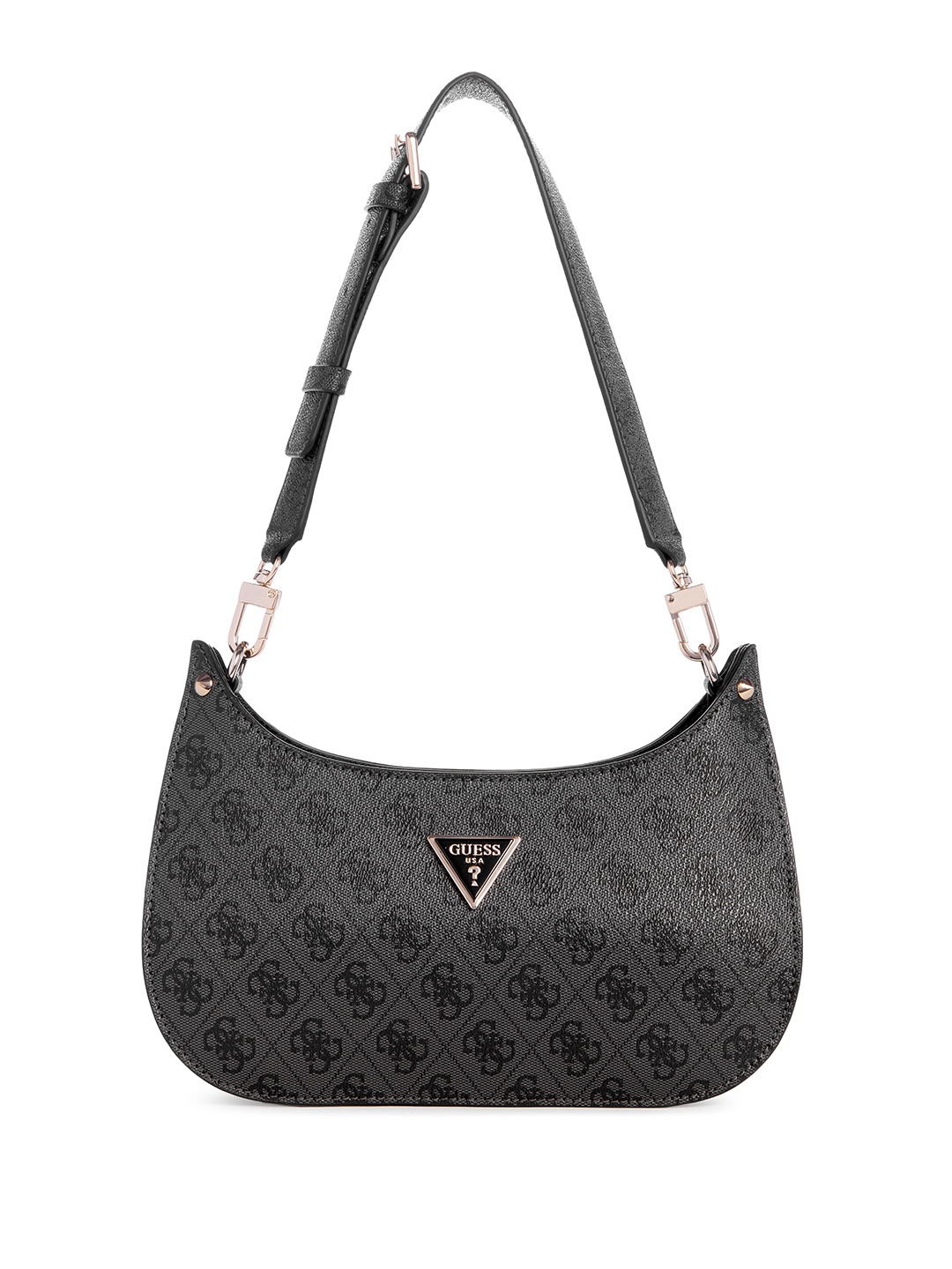 

GUESS Brand Logo Printed Baguette Bag, Black