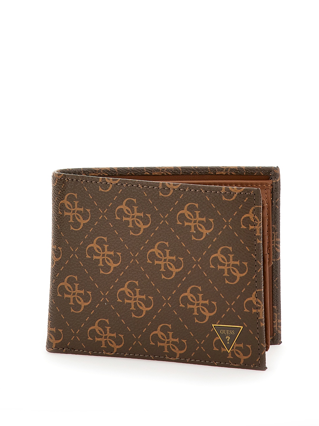 

GUESS Men Printed PU Two Fold Wallet, Brown
