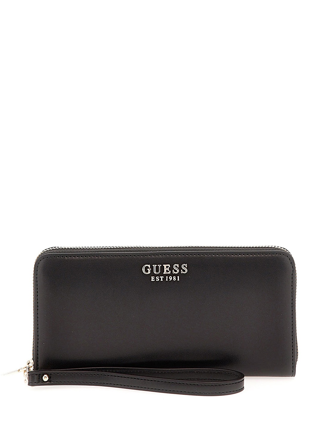

GUESS Women Zip Around Wallet With Wrist Loop, Black
