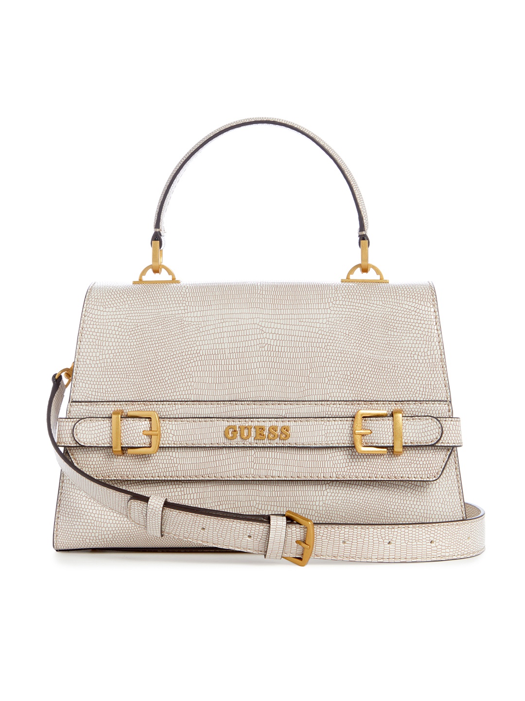 

GUESS Textured Structured Satchel, Beige