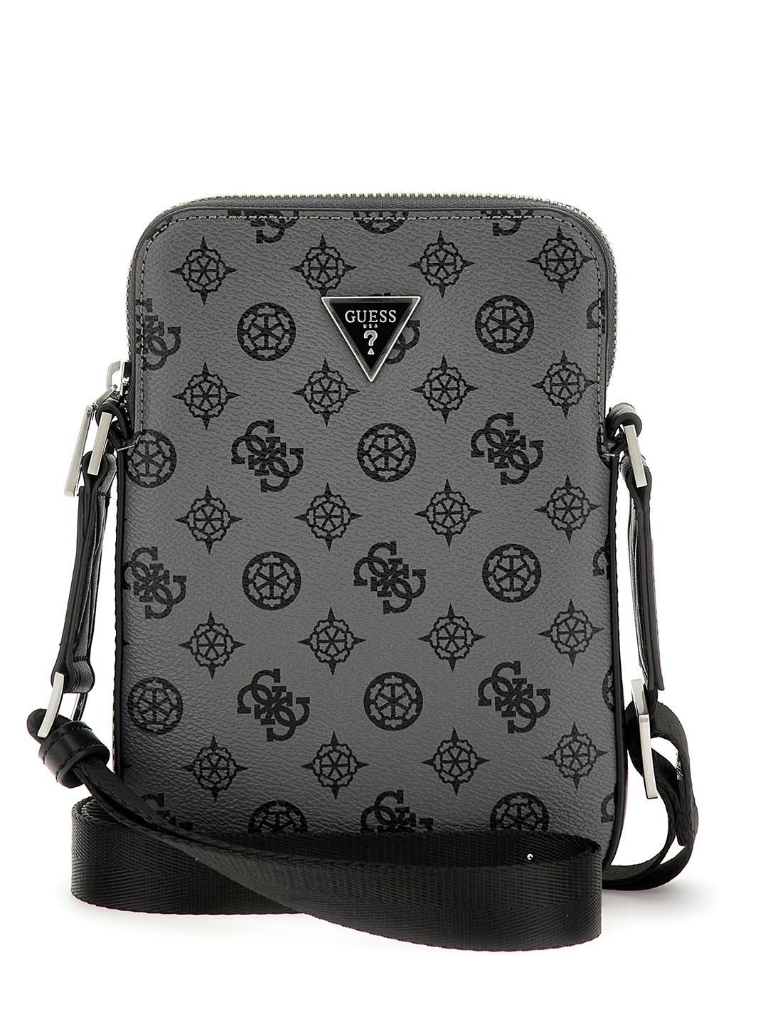 

GUESS Men Printed Messenger Bag, Grey