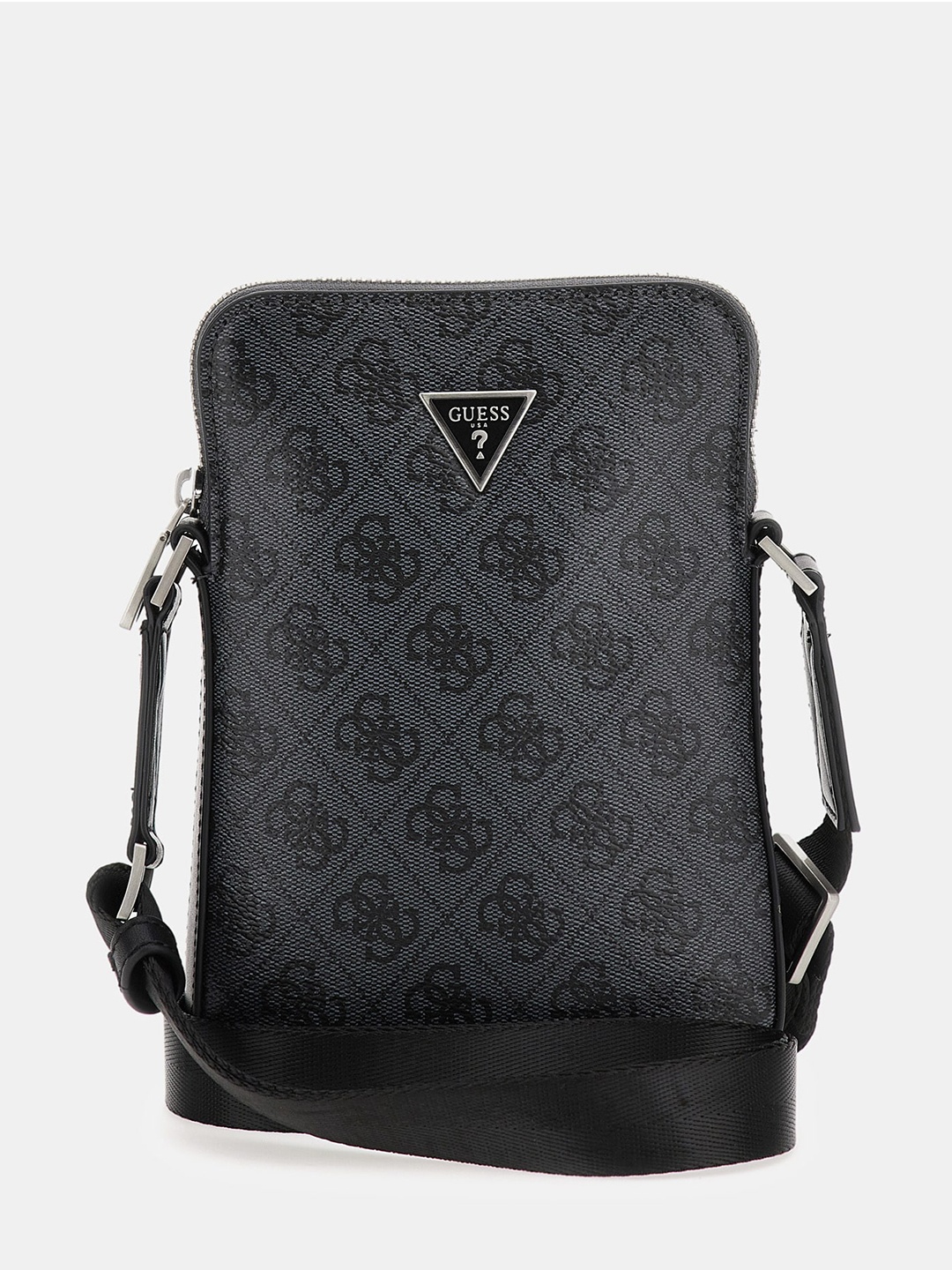

GUESS Men Printed Messenger Bag, Black