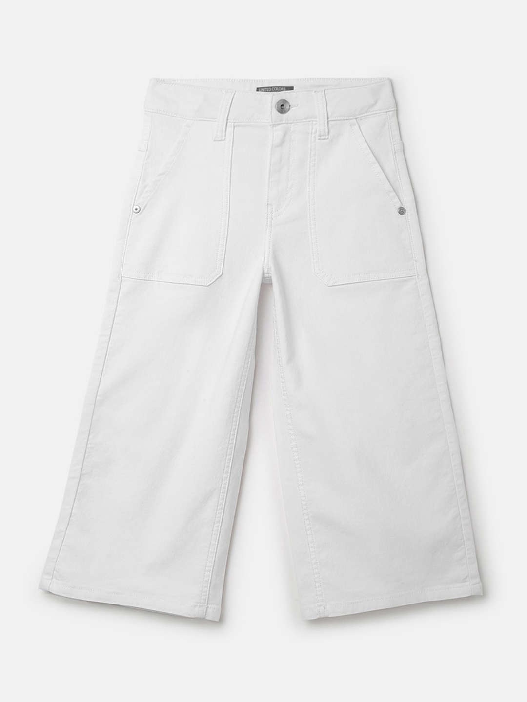 

United Colors of Benetton Girls Mid Rise Regular Trousers, White