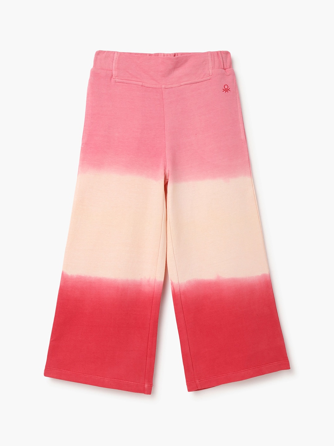

United Colors of Benetton Girls Colourblocked Pure Cotton Regular Trousers, Pink