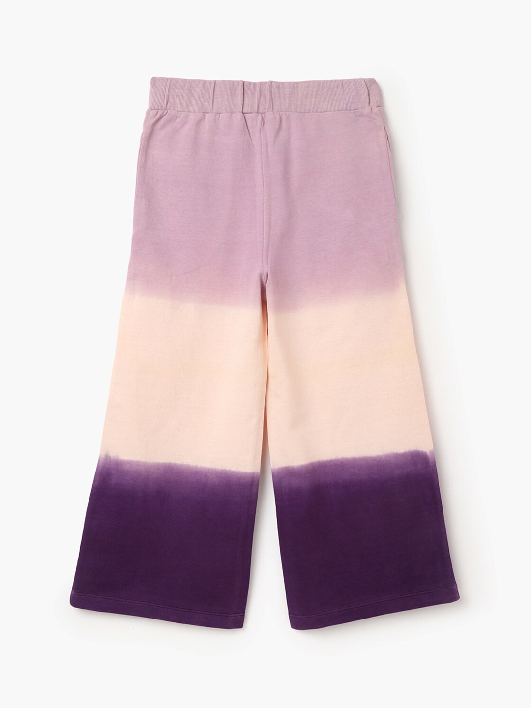 

United Colors of Benetton Girls Colourblocked Pure Cotton Regular Trousers, Lavender