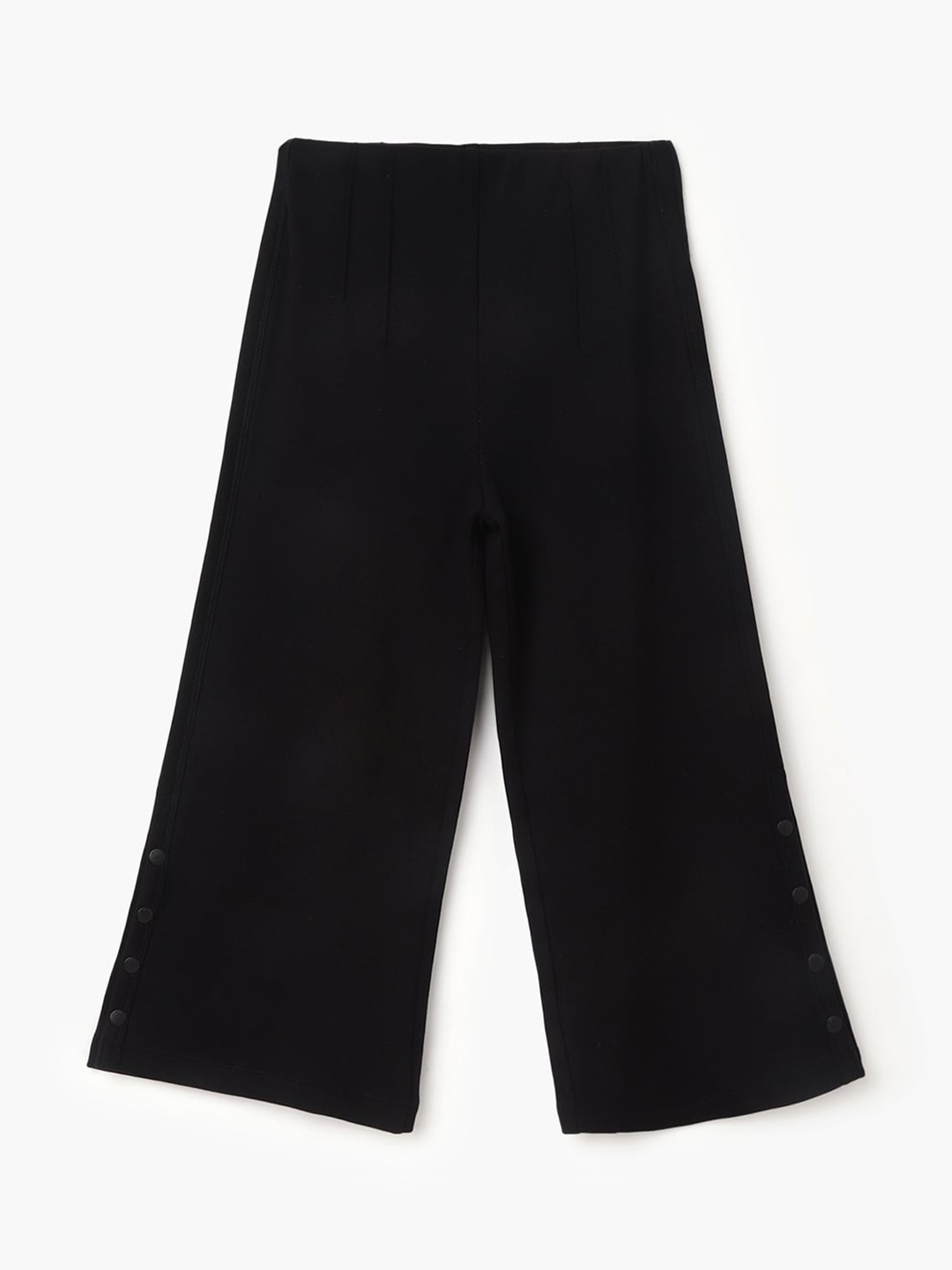 United Colors of Benetton Girls Mid-Rise Regular Trousers, Black