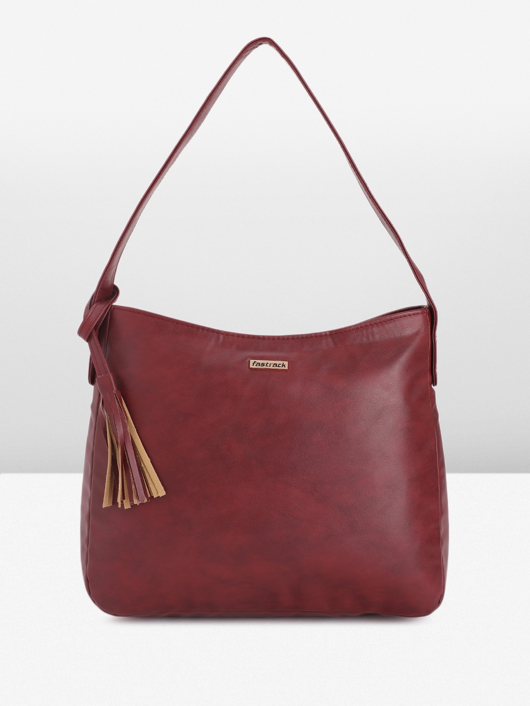 

Fastrack Structured Hobo Bag with Tasselled Detail, Burgundy