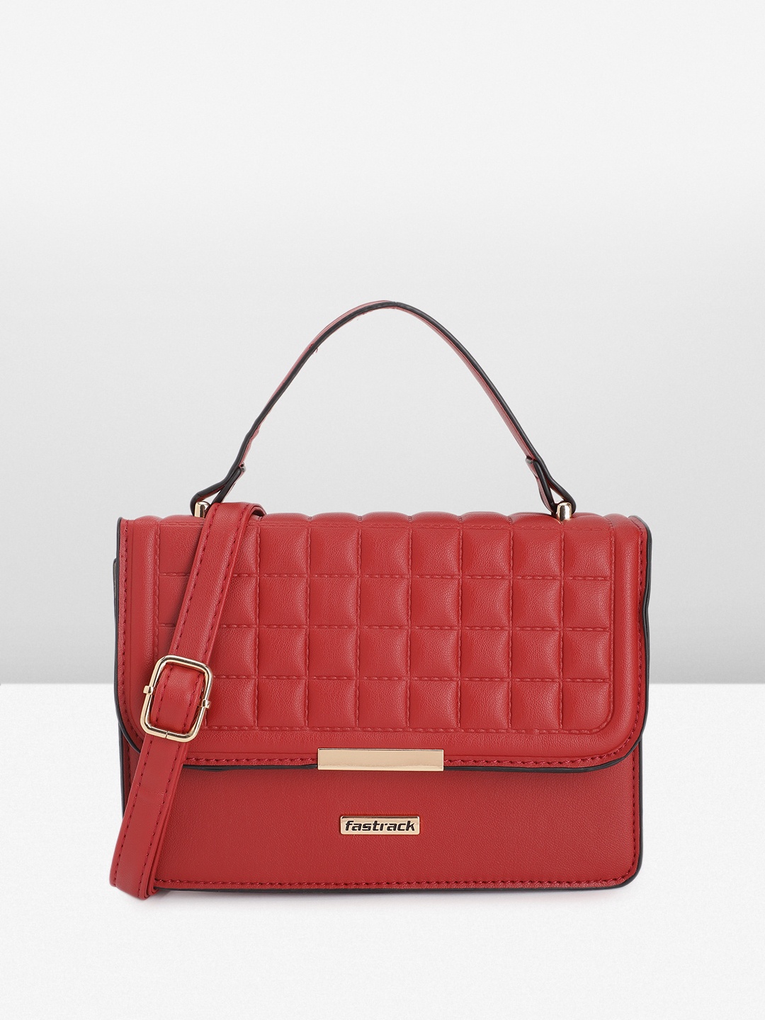 

Fastrack Quilted Structured Satchel, Red