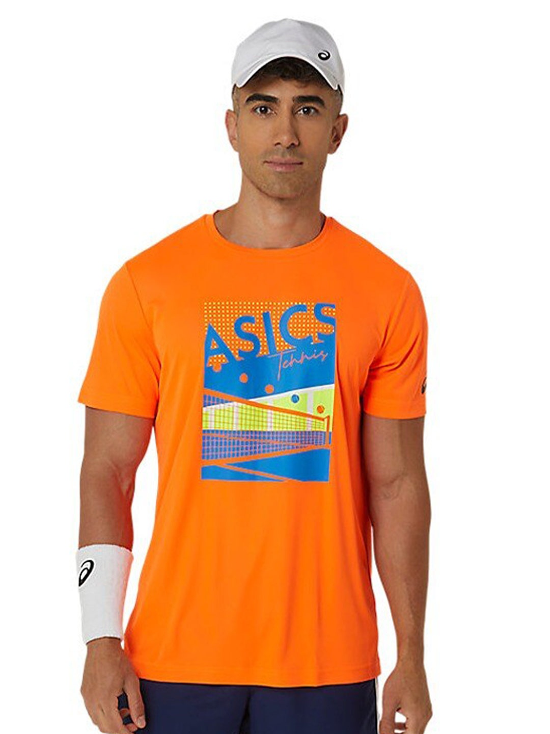 

ASICS Gs Graphic Printed Round Neck T-Shirt, Orange