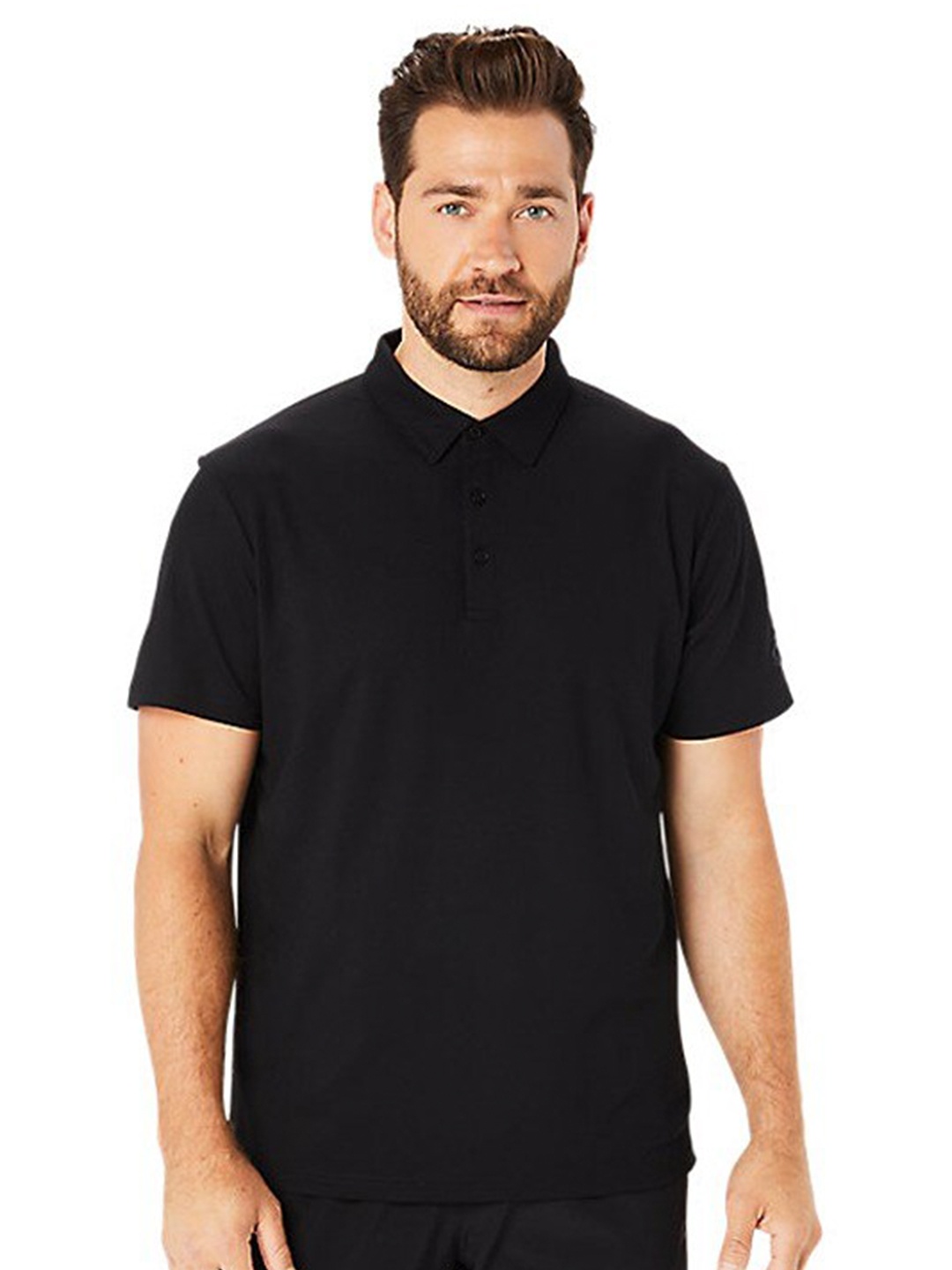 

ASICS Spiral Polo Collar T-Shirt, Black