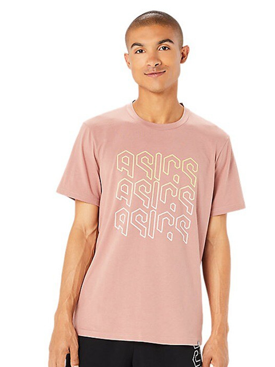 

ASICS Hex Graphic Printed Round Neck T-Shirt, Brown